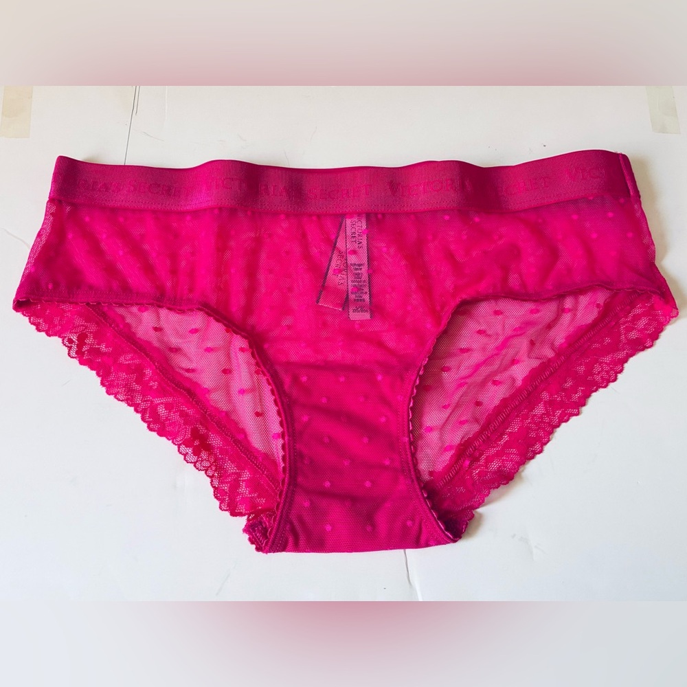 Victoria's Secret Hot Pink Sheer Lace Panties